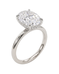The Lina Halo | Oval Cut | 14K White Gold