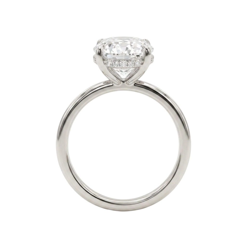 The Lina Halo | Oval Cut | 14K White Gold