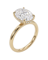 The Lina Halo | Oval Cut | 14K Yellow Gold