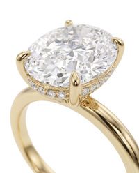 The Lina Halo | Oval Cut | 14K Yellow Gold