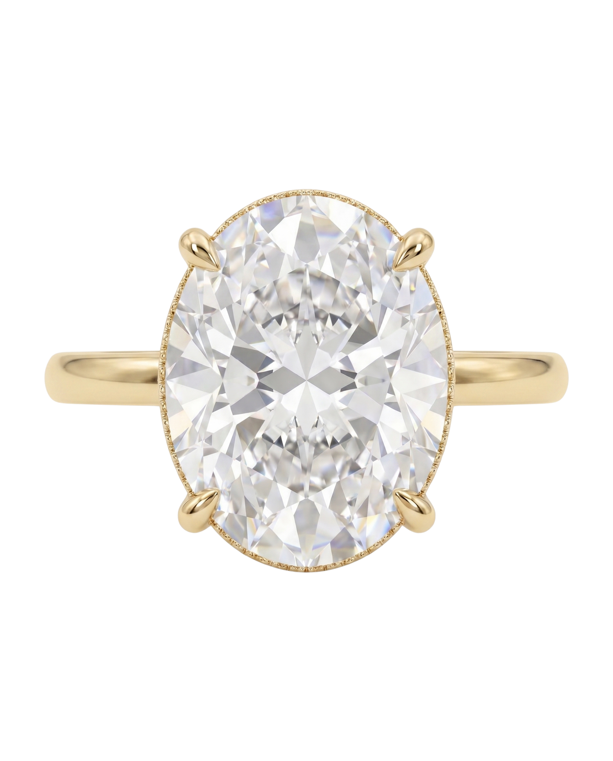 The Lina Halo | Oval Cut | 14K Yellow Gold