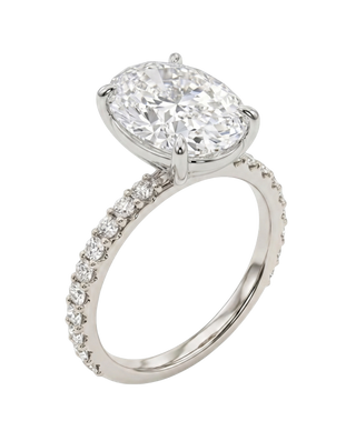The Lina Pave | Oval Cut | 14K White Gold