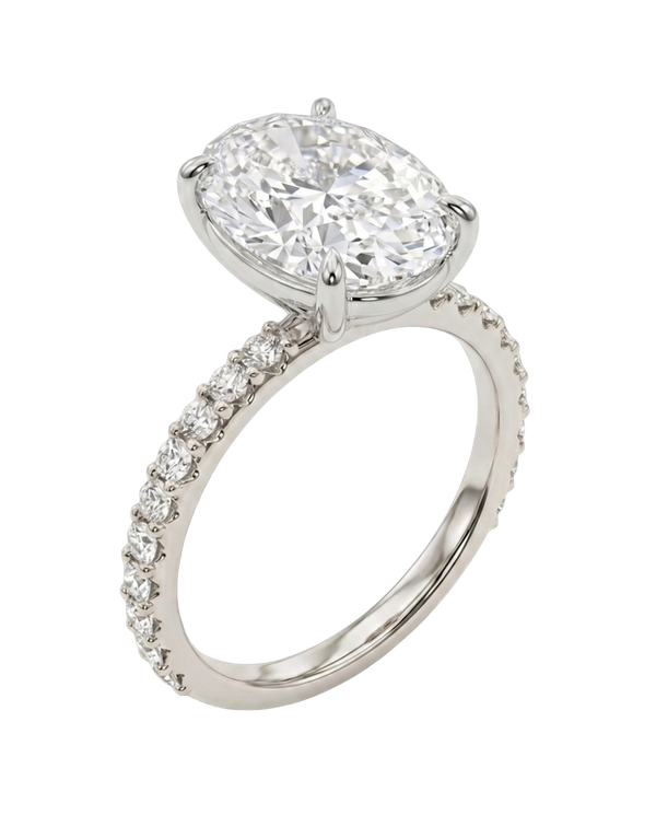 The Lina Pave | Oval Cut | 14K White Gold
