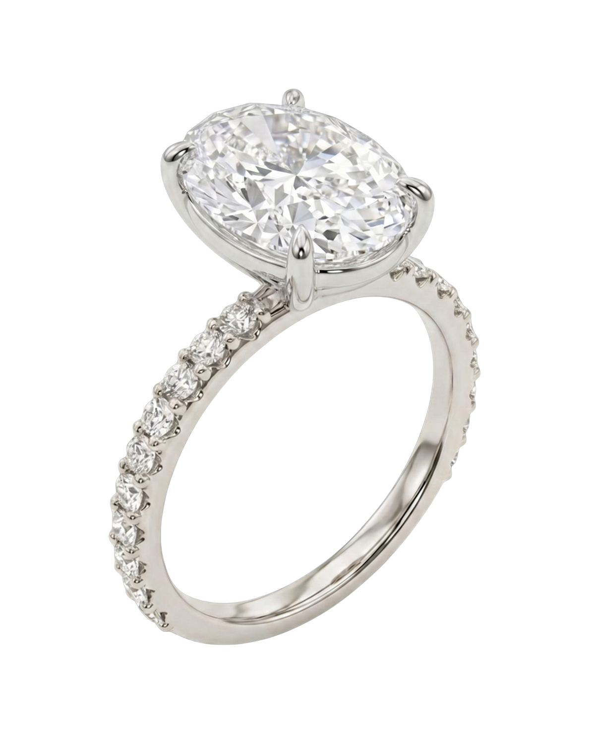 The Lina Pave | Oval Cut | 14K White Gold