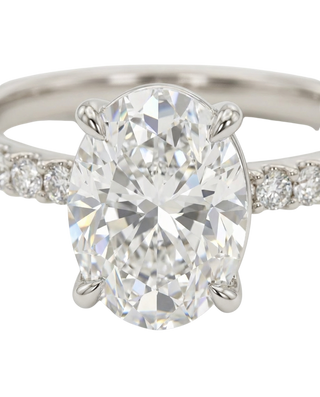 The Lina Pave | Oval Cut | 14K White Gold