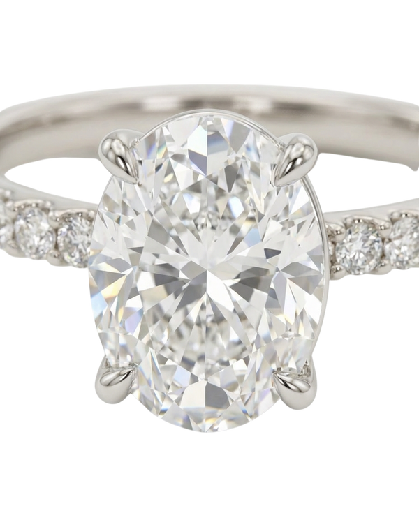 The Lina Pave | Oval Cut | 14K White Gold