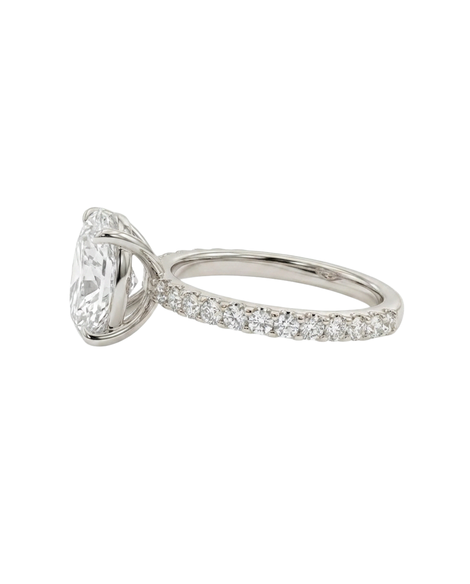 The Lina Pave | Oval Cut | 14K White Gold