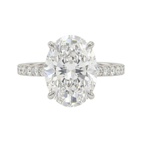 The Lina Pave | Oval Cut | 14K White Gold