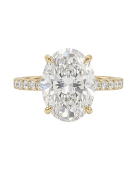 The Lina Pave | Oval Cut | 14K Yellow Gold