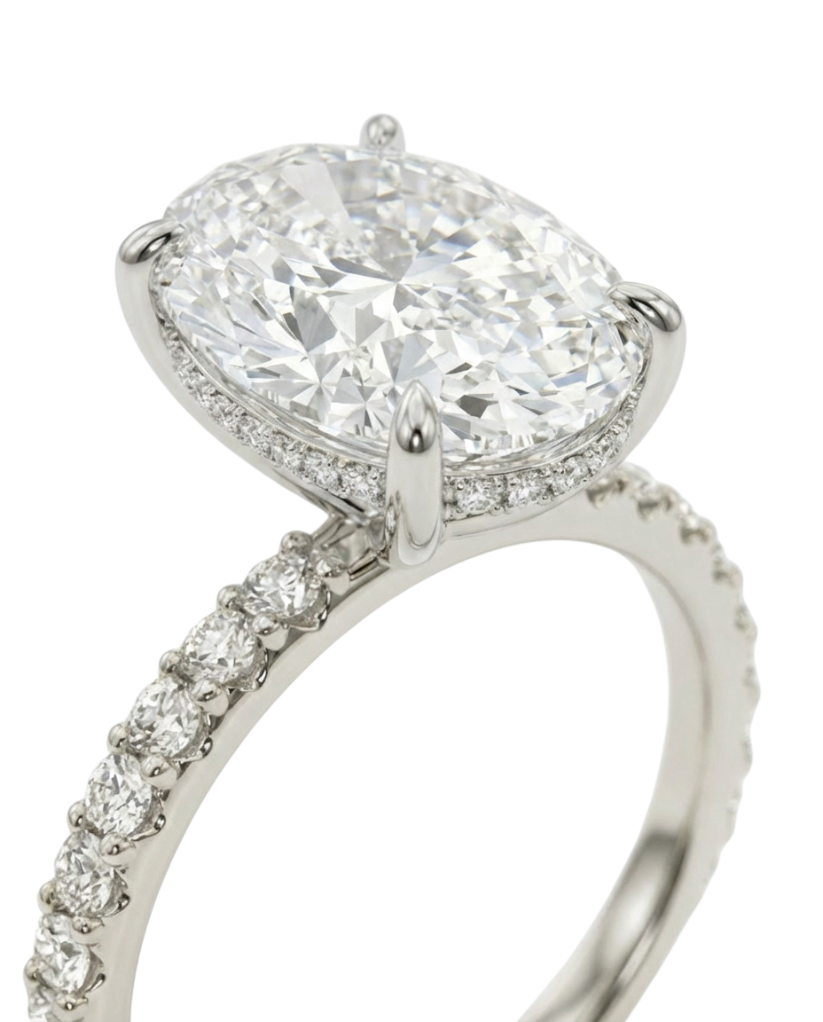 The Lina Signature | Oval Cut | 14K White Gold