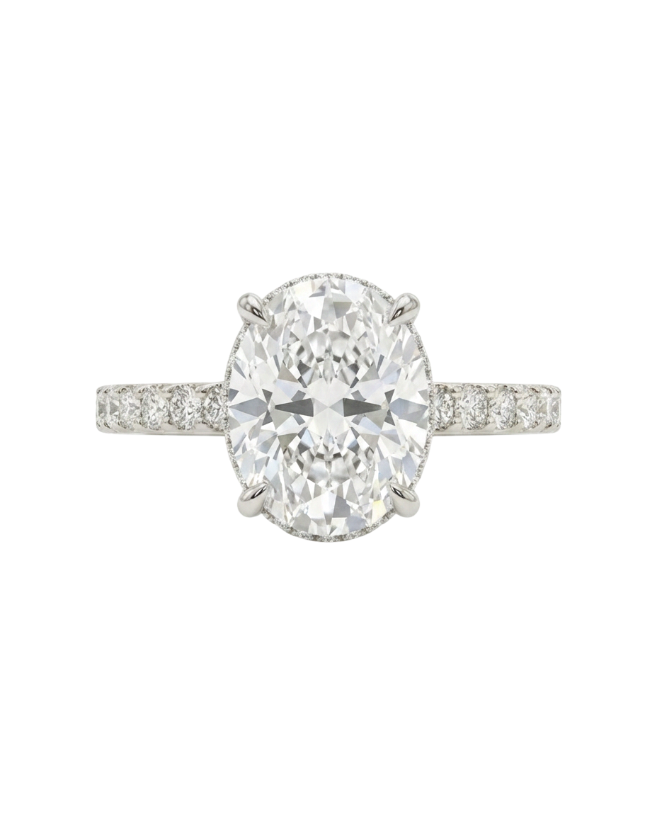 The Lina Signature | Oval Cut | 14K White Gold
