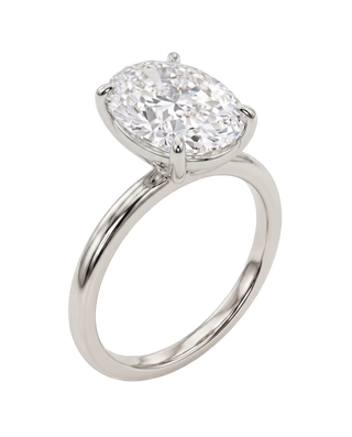 The Lina Solitaire | Oval Cut | 14K White Gold