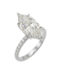 The Lina Pavé | Marquise Cut | 14k White Gold