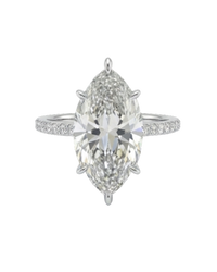 The Lina Pavé | Marquise Cut | 14k White Gold