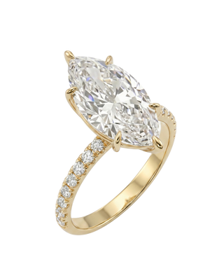 The Lina Pavé | Marquise Cut | 14k Yellow Gold
