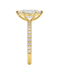 The Lina Pavé | Marquise Cut | 14k Yellow Gold