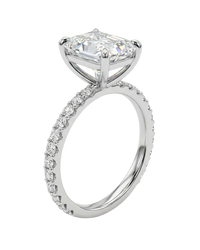 The Lina Pavé | Radiant Cut | 14K White Gold