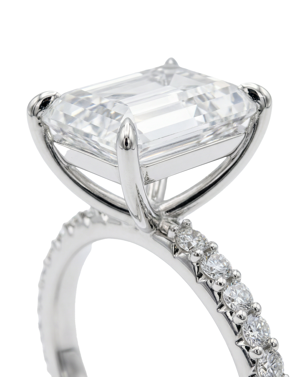 The Lina Pavé | Radiant Cut | 14K White Gold