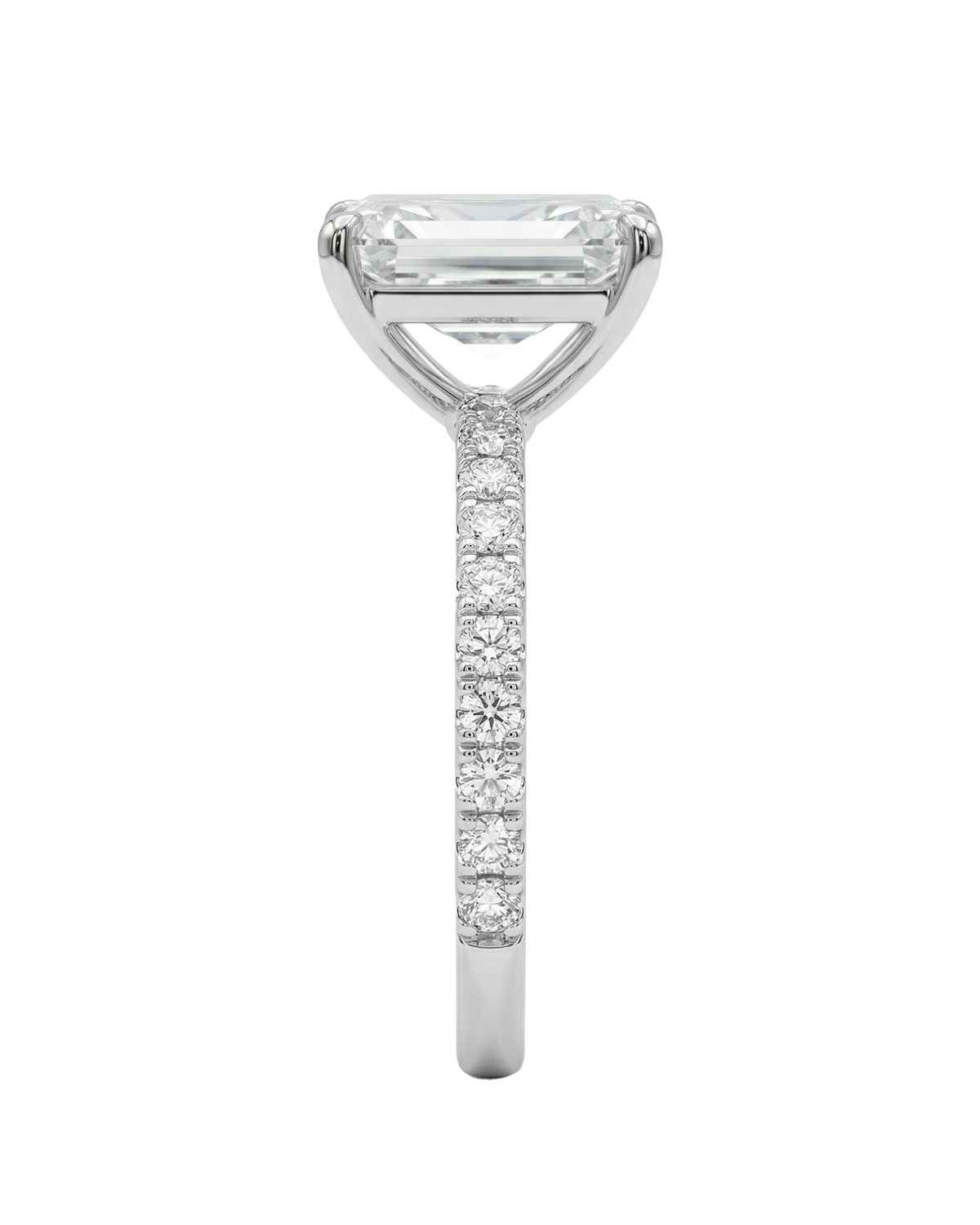 The Lina Pavé | Radiant Cut | 14K White Gold