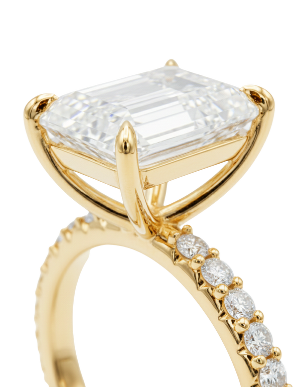 The Lina Pavé | Radiant Cut | 14K Yellow Gold