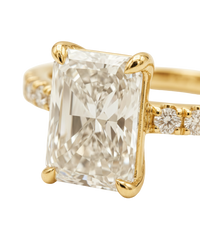 The Lina Pavé | Radiant Cut | 14K Yellow Gold