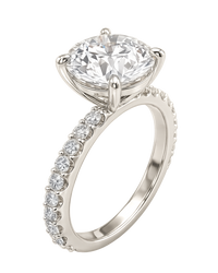 The Lina Pavé | Round Cut | 14k White Gold