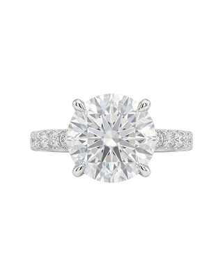 The Lina Pavé | Round Cut | 14k Yellow Gold