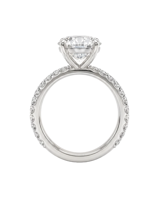 The Lina Pavé | Round Cut | 14k Yellow Gold