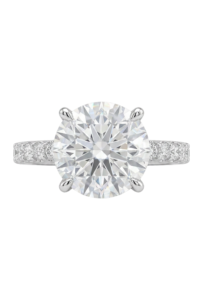 The Lina Pavé | Round Cut | 14k White Gold