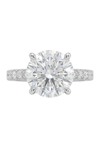 The Lina Pavé | Round Cut | 14k White Gold