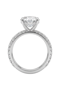 The Lina Pavé | Round Cut | 14k White Gold