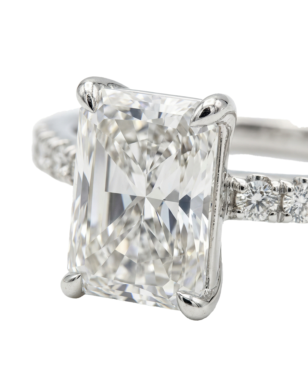 The Lina Pavé | Radiant Cut | 14K White Gold