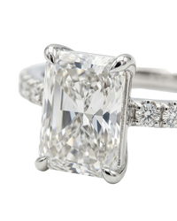 The Lina Pavé | Radiant Cut | 14K White Gold