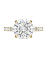 The Lina Pavé | Round Cut | 14k Yellow Gold