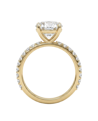 The Lina Pavé | Round Cut | 14k Yellow Gold