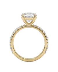 The Lina Pavé | Round Cut | 14k Yellow Gold