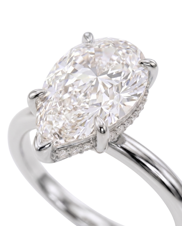 The Lina Halo | Pear Cut | 14K White Gold