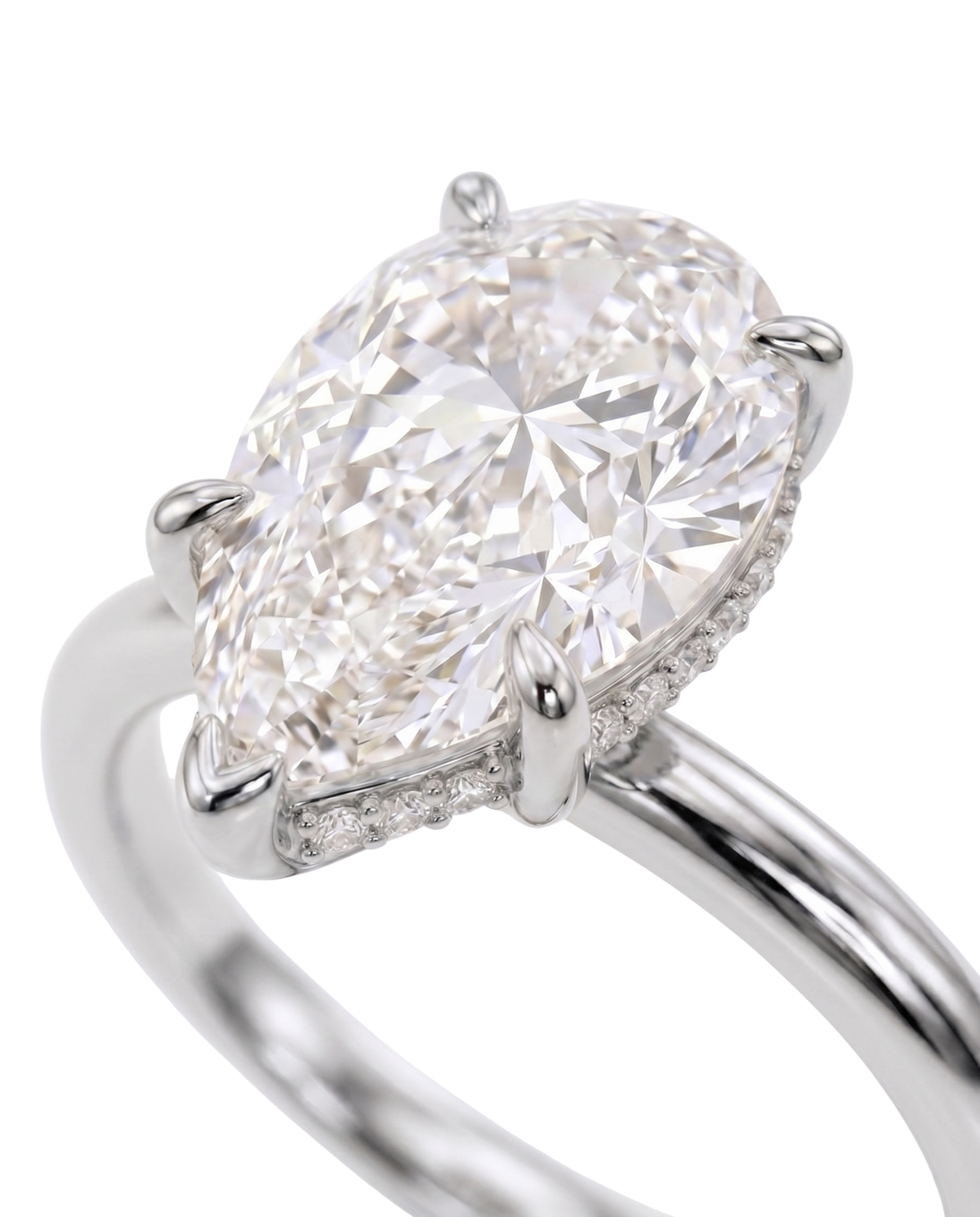 The Lina Halo | Pear Cut | 14K White Gold