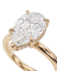 The Lina Halo | Pear Cut | 14K Yellow Gold