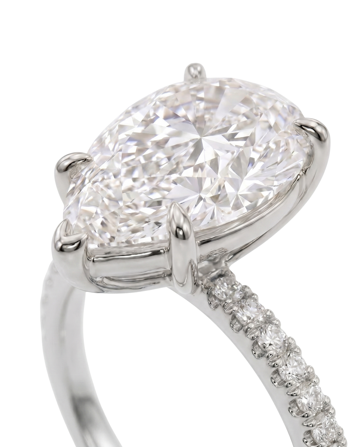 The Lina Pavé | Pear Cut | 14K White Gold