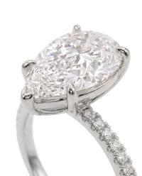 The Lina Pavé | Pear Cut | 14K White Gold