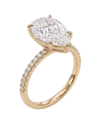 The Lina Pavé | Pear Cut | 14K Yellow Gold