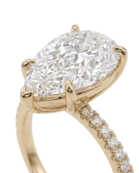 The Lina Pavé | Pear Cut | 14K Yellow Gold