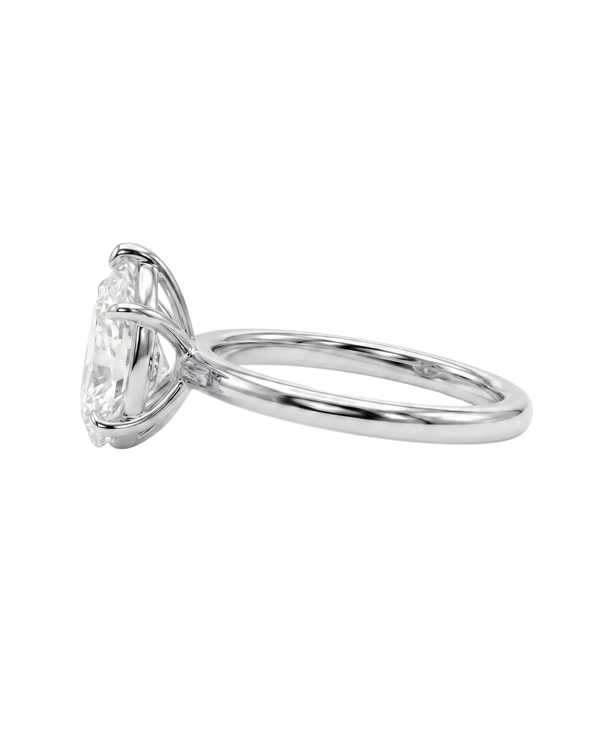 The Lina Solitaire | Pear Cut | 14K White Gold