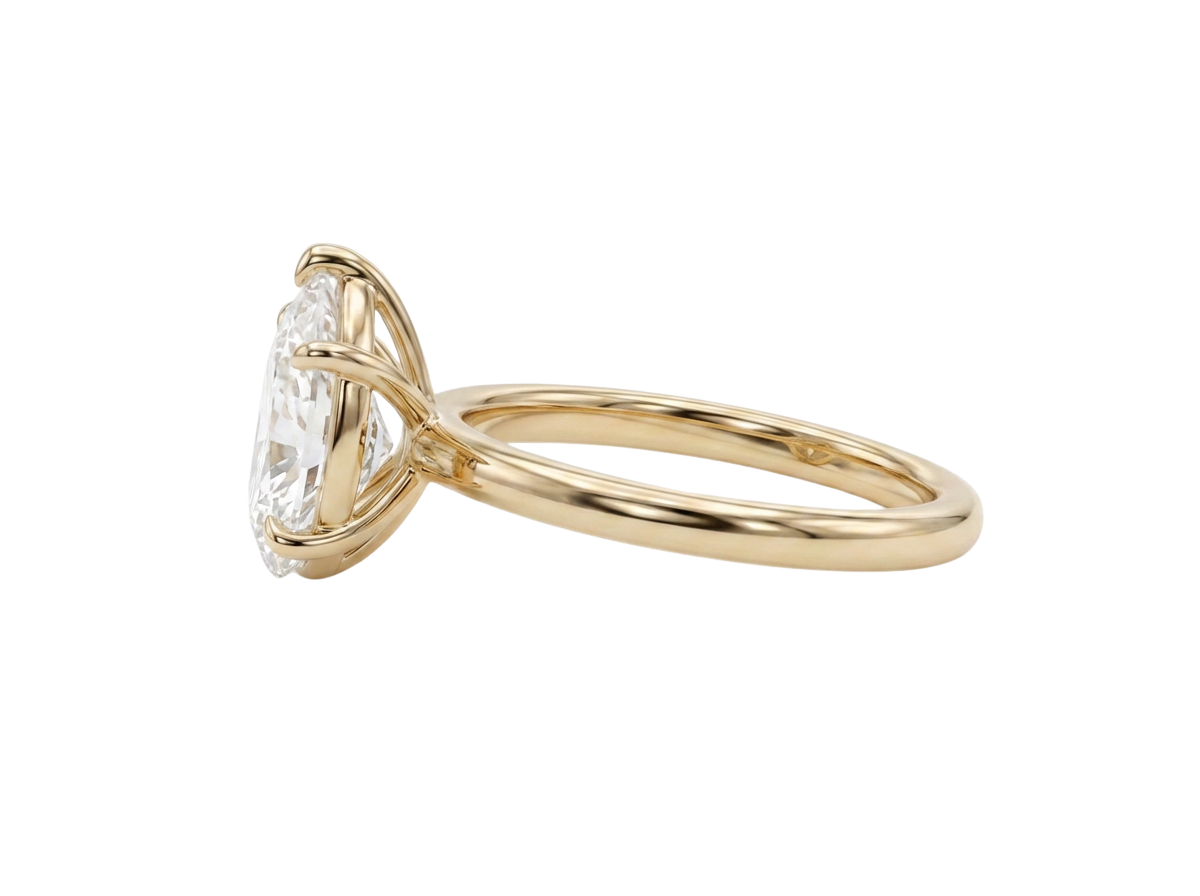 The Lina Solitaire | Pear Cut | 14K Yellow Gold