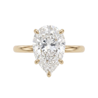 The Lina Solitaire | Pear Cut | 14K Yellow Gold