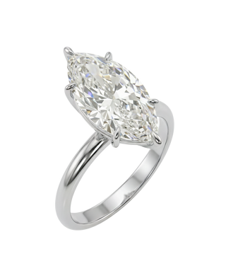 The Lina Solitaire | Marquise Cut | 14K White Gold