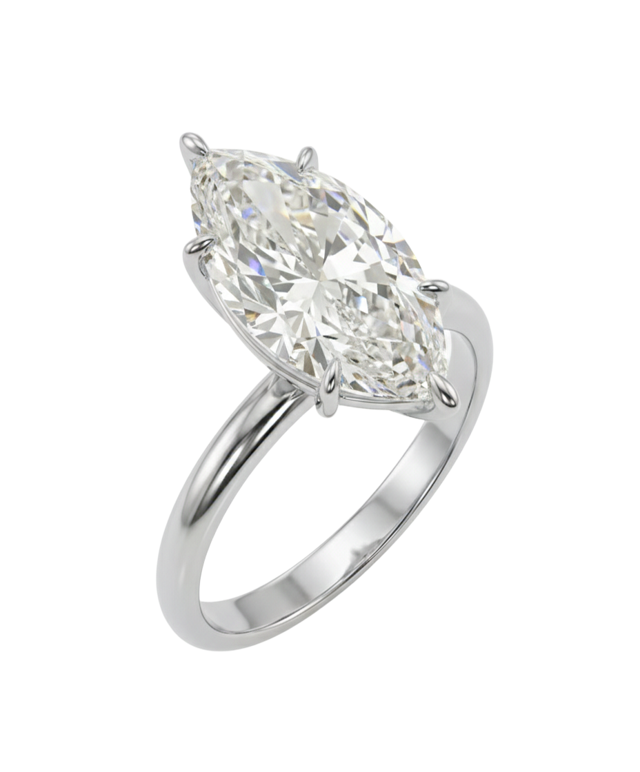 The Lina Halo | Marquise Cut | 14k White Gold