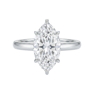 The Lina Solitaire | Marquise Cut | 14K White Gold