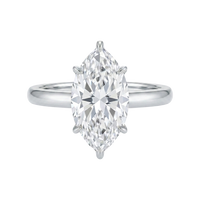 The Lina Solitaire | Marquise Cut | 14K White Gold